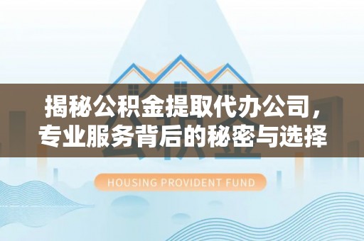 巴里坤揭秘公积金提取代办公司，专业服务背后的秘密与选择指南