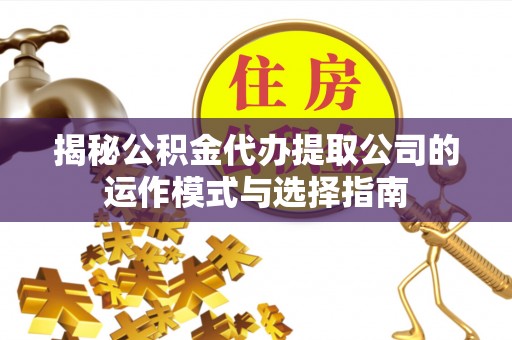 巴里坤揭秘公积金代办提取公司的运作模式与选择指南