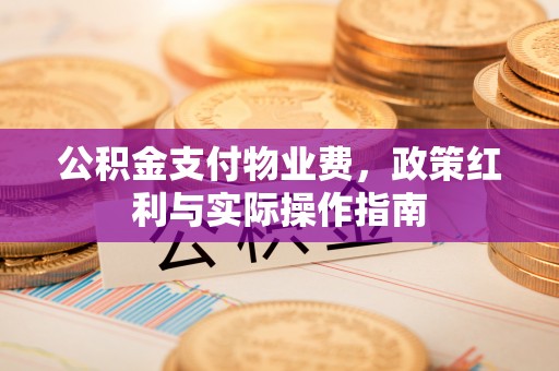 巴里坤公积金支付物业费，政策红利与实际操作指南